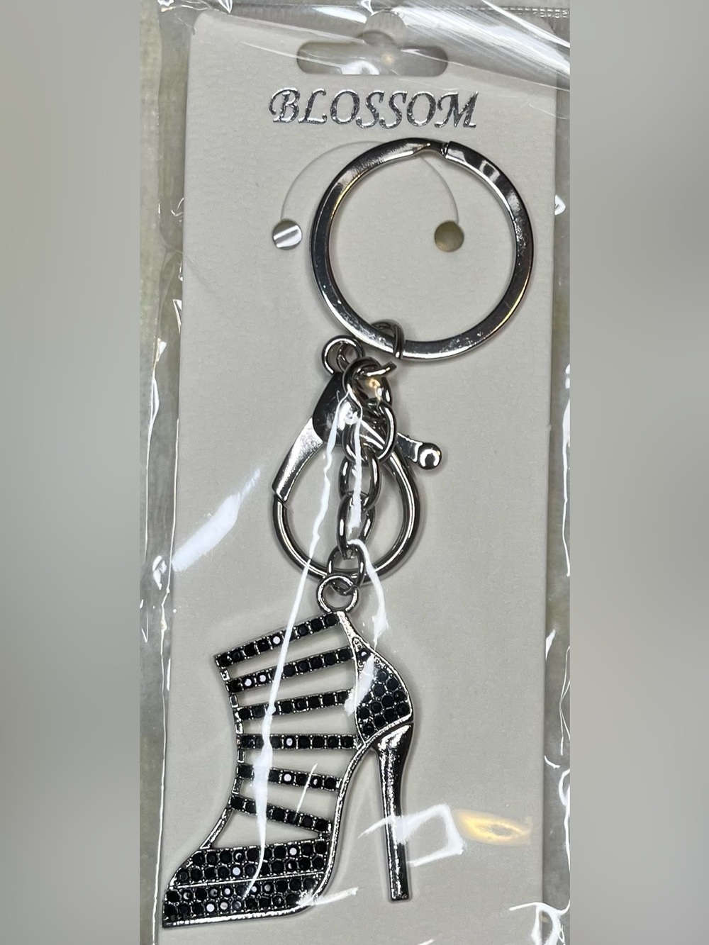 Black Crystal High Heel Keychain